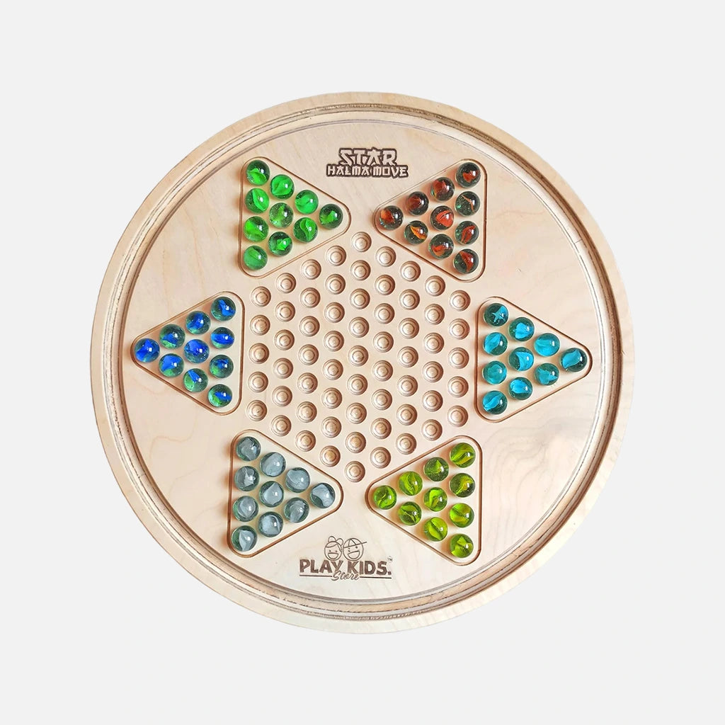 Buy Wooden Chinese Checkers Board Game Online in India – Halma Move-me