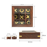 Tic Tac Game - Classic Tic Tac Toe Game Board with Glass Lid Box