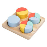 - 4 in 1 Shape Sorter Puzzle Block Wooden Educational Shape Sorting Puzzle Toy, Learning Shapes, Geometric Funny Square Interactive Early Educational Toys for 3+ Years Kids, Bright Colors Wooden Block, Child Safe Certified