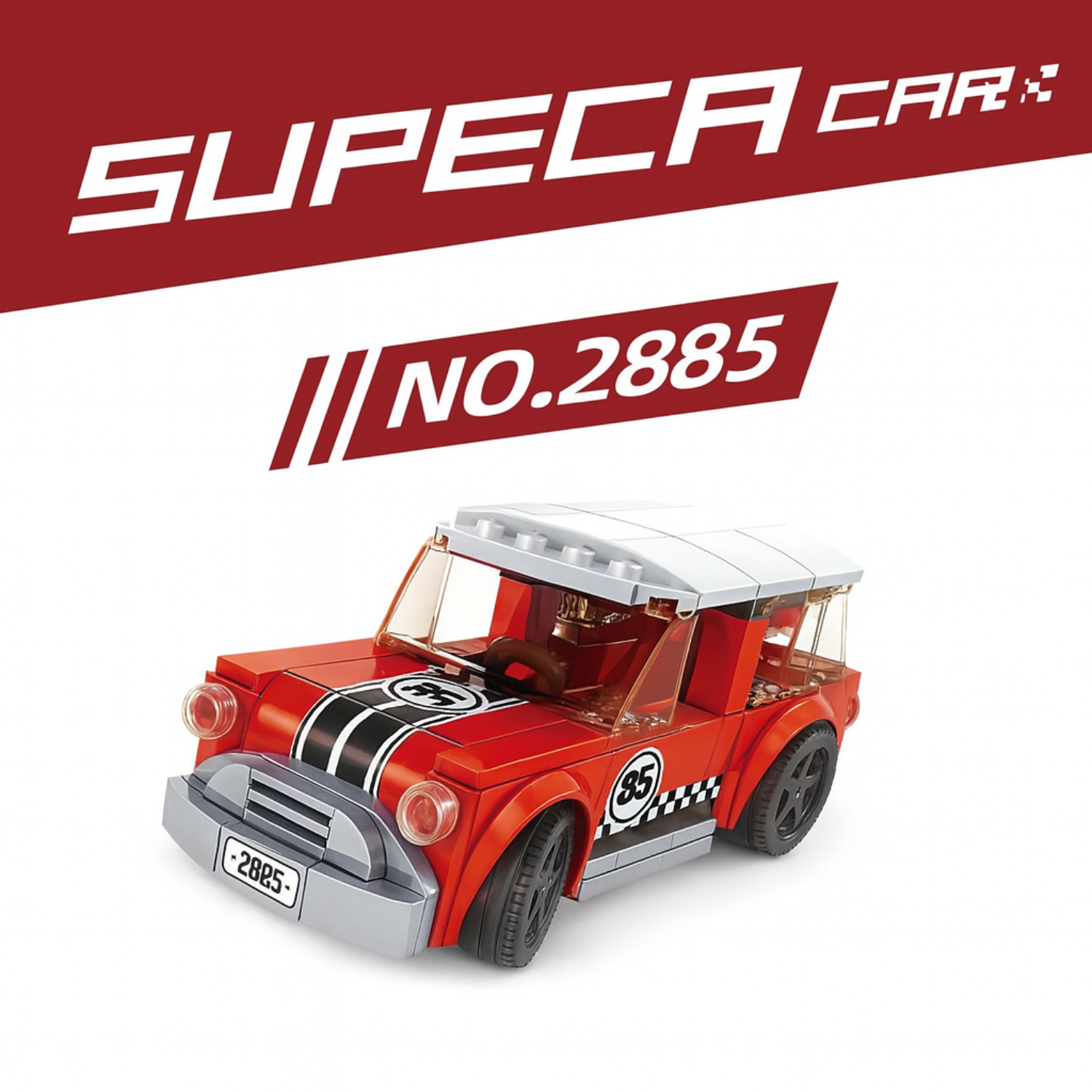 Building blocks for 10 year olds – red mini racer construction car toy set