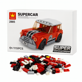 Building blocks for 10 year olds – 115 piece red racing car construction set with blocks