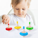 Eco-Friendly Wooden Spinning Top Toy Set – Colorful Lattu Chakri for Kids & Adults (Pack of 4)