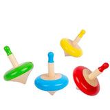 Eco-Friendly Wooden Spinning Top Toy Set – Colorful Lattu Chakri for Kids & Adults (Pack of 4)