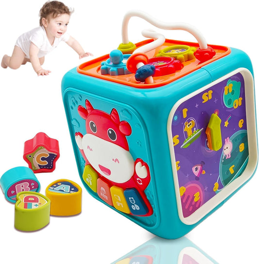 Toys Baby Activity Cube Toy 6 in 1 - Montessori Toys | Sound Toys for Kids, Motor Skills Toy for Toddlers, Multifunctional Kids Toy for 2-5 Years Skill Development Toys Kids (Multicolor)