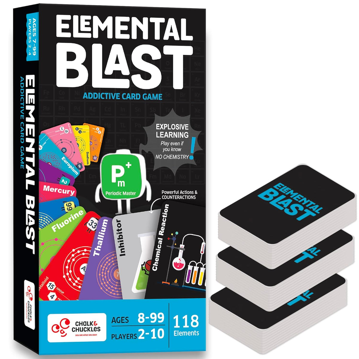 Elemental Blast Card Game - Fun STEM Educational Game for Kids Ages 10-15, Great Gift for Boys and Girls 8-12+