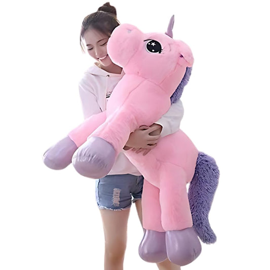 60cm Pink & Blue Unicorn Soft Toy for Girls