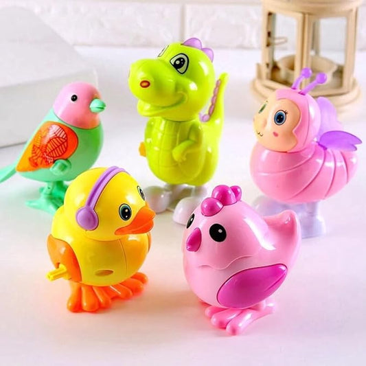 Jumping Bird Animals Key Operated Wind Up Toys for Toddler Kids Colorful Funny Moving Toys for Babies 6-12 Months Pack of 3