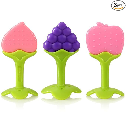 Silicone BPA Free Natural Organic Nipple Teethers for Newborn Infant, Babies (Pack of 3)
