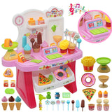 Mini Supermarket Toy Cart for Kids, Pretend Play Kitchen Set with Ice Cream.