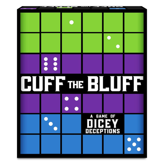 A fun bluffing dice and card game for ages 12+, easy to learn, great for kids and adults.