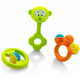 Infant Acrylonitrile Butadiene Styrene (Abs) So Sweet Rattle 3Pcs Packing Non Toxic Bright and Colorful Rattles Baby Boy Girl Toys Set,Multicolor