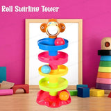 Roll Swirling Tower for Baby & Toddler Educational Toys | Stack, Drop and Go Ball Ramp Toy Set Includes 3 Spinning Activity Balls - Multicolor