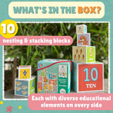 Stacking and Nesting Cubes Educational Toys | Learning Activity | Easy & Fun Way of Early Learning | Brain Activity | Kids Education | Travel-Friendly Multicolor Pack of 1 (0 to 3 Years)