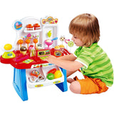 Mini Supermarket Toy Cart for Kids, Pretend Play Kitchen Set with Ice Cream.