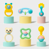 6 Pcs Non-Toxic Premium Rattle Set for Gifting | Safe Toys with Teether for New Born, Babies and Infants of Age 1-3-6-9-12 Months |