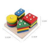 Wooden Geometric Shape Puzzle Activity for Kids, Shape Sorting, Stacking & Plugging Toy for Kids, Interactive Early Learning Montessori Toys for Boys & Girls, Multicolour, 3+ Years