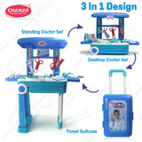 Premium Doctor Set with Pull & Push Trolley for Kids,Doctor Set with LED Light Instruments, Pretend Play Doctor Set for Kids Above 3 Years, 13 Piece Doctor Kit, BIS Approved.