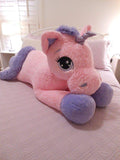 60cm Pink & Blue Unicorn Soft Toy for Girls