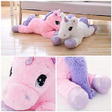 60cm Pink & Blue Unicorn Soft Toy for Girls