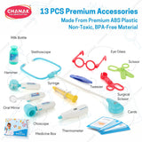 Premium Doctor Set with Pull & Push Trolley for Kids,Doctor Set with LED Light Instruments, Pretend Play Doctor Set for Kids Above 3 Years, 13 Piece Doctor Kit, BIS Approved.