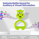Infant Colourful Plastic Non Toxic Set of 7 Attractive Rattles and Teathers for New Borns, Baby,Kid