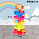 Swirling Tower for Baby & Toddler Educational Toys | Stack, Drop and Go Ball Ramp Toy Set includes 3 Spinning Activity Balls - Multicolor