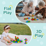 16 Pcs Tetra Tower Stacking Blocks Game for Kids & Adults - Balancing Building Toys for Parties & Travel, Multi-Colored