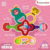 6 Pcs Non-Toxic Premium Rattle Set for Gifting | Safe Toys with Teether for New Born, Babies and Infants of Age 1-3-6-9-12 Months |