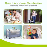 Rabbit Orapple Dino Tune Musical Hanging Toy for Baby with 4 Built-in Tunes, Press & Play Mode, Attachable to Stroller, Cradle & Play Gym