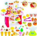 Mini Supermarket Toy Cart for Kids, Pretend Play Kitchen Set with Ice Cream.