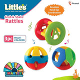 Little's Grab & Shake Rattles | Educational & Developmental Toys for Kids | Rattles for Baby | Baby Toys | 3 Piece Multi-Color Toddler Activity Toys