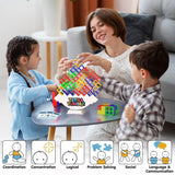 16 Pcs Tetra Tower Stacking Blocks Game for Kids & Adults - Balancing Building Toys for Parties & Travel, Multi-Colored