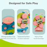 Rabbit Orapple Spinster Toy for Baby 5-in-1 Suction Spinner, Rattle, Friction Car, Windmill & Sensory Play | BPA-Free, Safe & Durable | Interactive Learning Toys for 6+ Months Kids