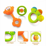 Infant Acrylonitrile Butadiene Styrene (Abs) So Sweet Rattle 3Pcs Packing Non Toxic Bright and Colorful Rattles Baby Boy Girl Toys Set,Multicolor