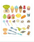 Mini Supermarket Toy Cart for Kids, Pretend Play Kitchen Set with Ice Cream.