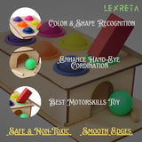 Wooden Hammer Ball Push Knock Pounding Montessori Game Toys for Kids Baby - 6 pcs Ball Set for 3-6 Years