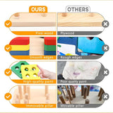 Wooden Geometric Shape Puzzle Activity for Kids, Shape Sorting, Stacking & Plugging Toy for Kids, Interactive Early Learning Montessori Toys for Boys & Girls, Multicolour, 3+ Years