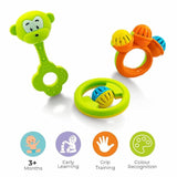 Infant Acrylonitrile Butadiene Styrene (Abs) So Sweet Rattle 3Pcs Packing Non Toxic Bright and Colorful Rattles Baby Boy Girl Toys Set,Multicolor