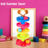 Swirling Tower for Baby & Toddler Educational Toys | Stack, Drop and Go Ball Ramp Toy Set includes 3 Spinning Activity Balls - Multicolor