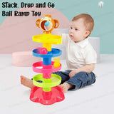 Swirling Tower for Baby & Toddler Educational Toys | Stack, Drop and Go Ball Ramp Toy Set includes 3 Spinning Activity Balls - Multicolor