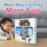 16 Pcs Tetra Tower Stacking Blocks Game for Kids & Adults - Balancing Building Toys for Parties & Travel, Multi-Colored