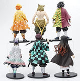 Demon Slayer 6-Pack Action Figures (16CM) - Colorful Decor for Car, Cake, Desk, and Study.