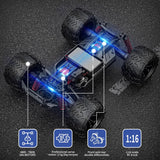 Remote Control Car 1:16, High Speed 40 km/h, 2.4 GHz, 4 WD, Radio-Controlled Monster Truck, Toy for Teenagers Aged 12 and Over, 55 Minutes Playtime, Range 50 m, Radio-controlled car.