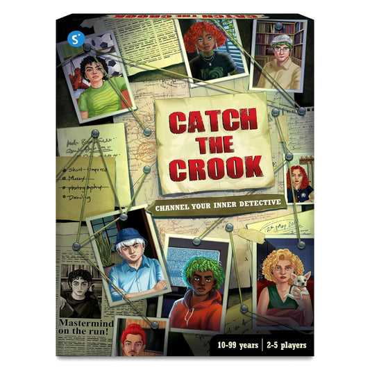 Card Game - Catch The Crook, Family Friendly Mystery Game, Strategy Game, Gifts for Kids, Boys, Girls Ages 10 and Up, 2-5 Players