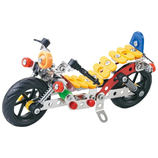 154PCS Children Iq Developmental Screw Nut Construction Alloy Motorbike Model DIY Intelligent Assembly Motorcycle Toys for Kids