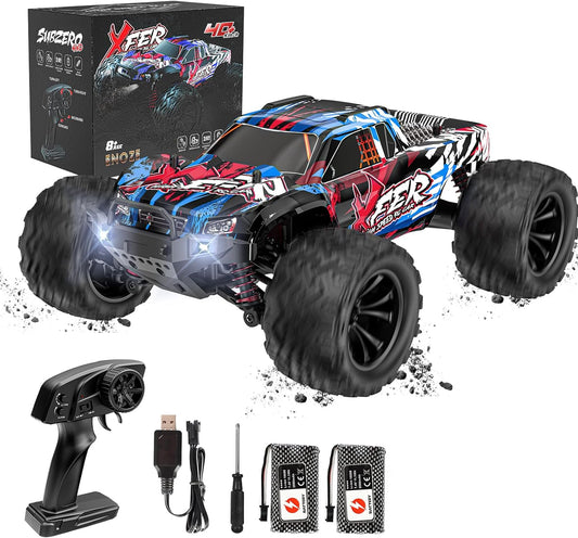 Remote Control Car 1:16, High Speed 40 km/h, 2.4 GHz, 4 WD, Radio-Controlled Monster Truck, Toy for Teenagers Aged 12 and Over, 55 Minutes Playtime, Range 50 m, Radio-controlled car.