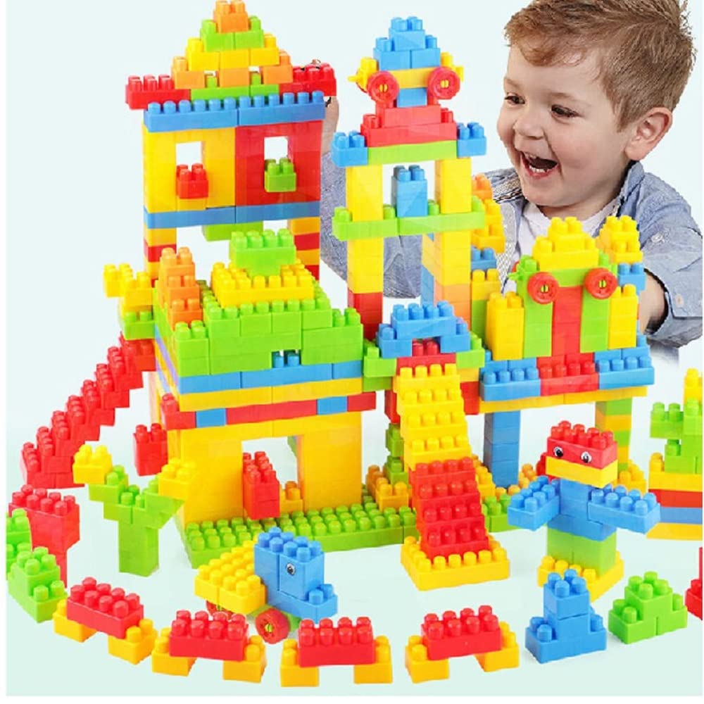 DIY Plastic Building Blocks for Kids Puzzle Games for Kids, Toys for Children Educational & Learning Toy for Kids, Girls & Boys - (250+ Blocks with 38 Wheels) Multicolor (250 pieces)