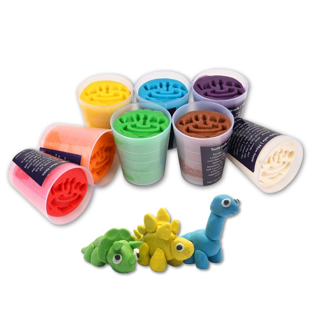 Clay dough for kids | Taste-safe | Vibrant | Does not dry up easily | Soft | Multi-colours | Non-toxic | Lab-certified (8 Colors of Dough) | Moudling Toys for Children