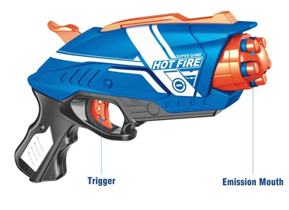 Blaze Storm Toy Gun with 20 Bullets | Fun Blaster for Kids | Blue Toy Gun