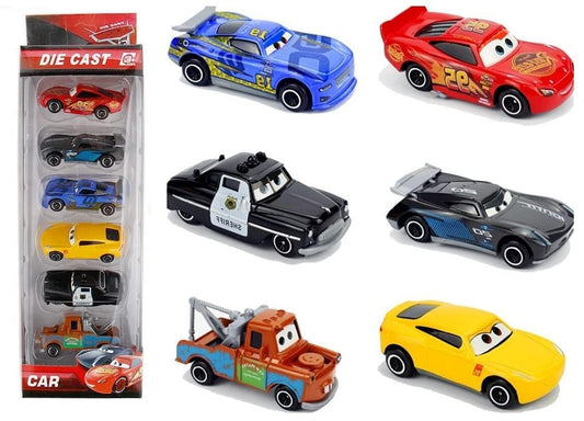 Metal Die Cast Racers Set of 6 Small Unbreakable Cars for Kids, Ideal for Competition and Play.